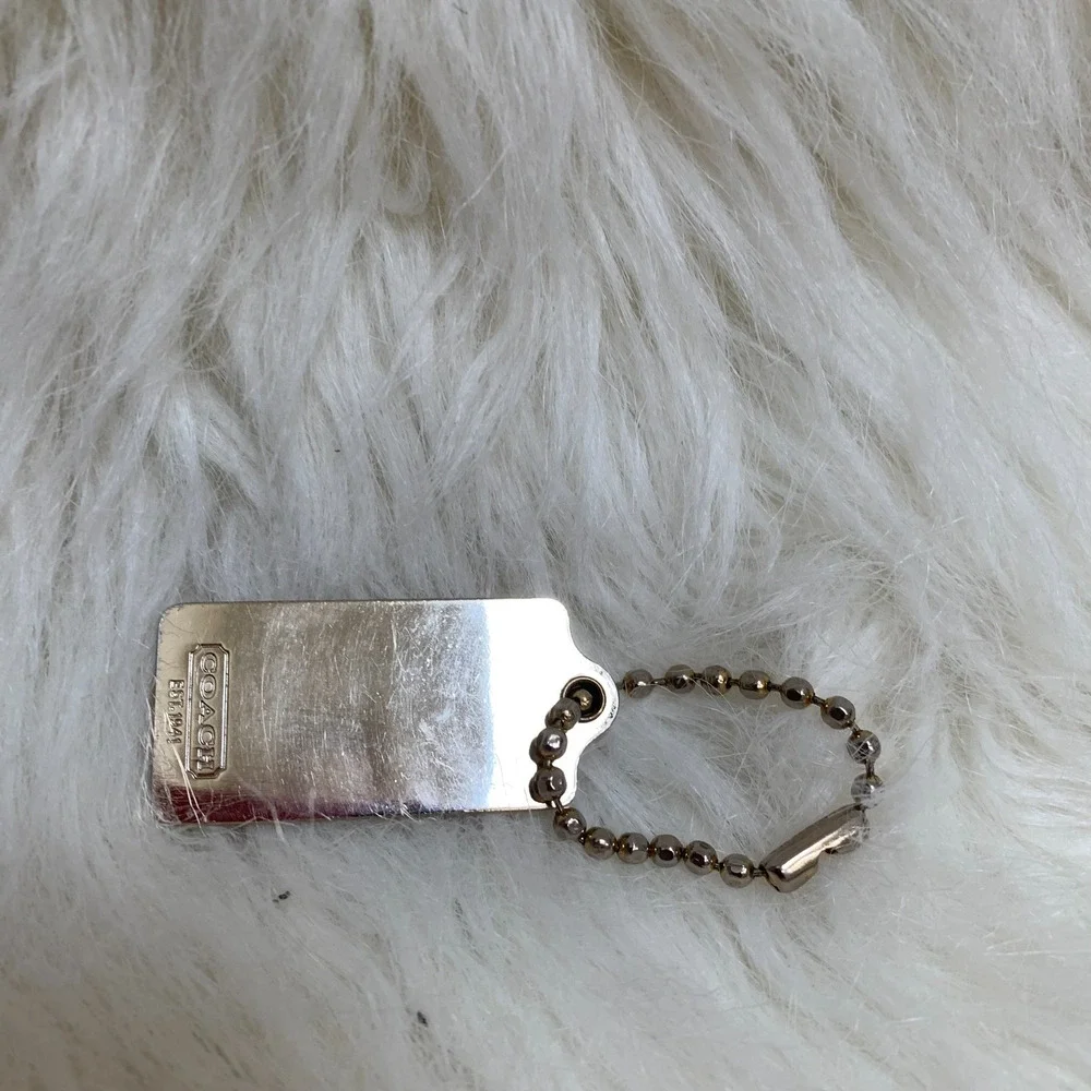 COACH Small Light Gold Metal Embossed Lozenge Purse Charm Hang Tag 1.25